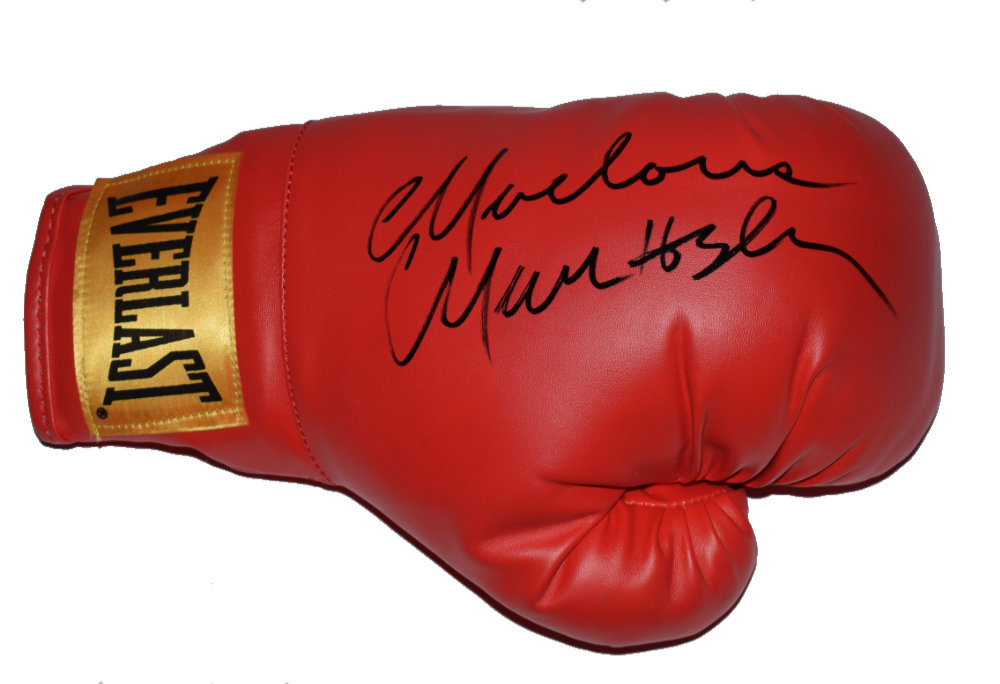 marvin hagler signed boxing glove