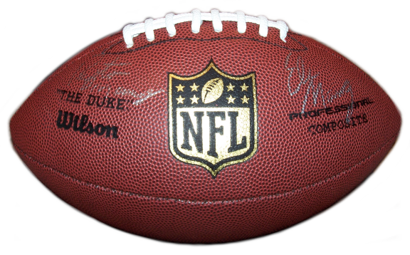 Peyton and Eli Manning Autographed Football